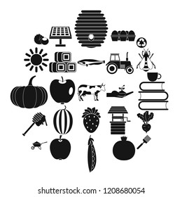 Private farm icons set. Simple set of 25 private farm vector icons for web isolated on white background