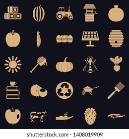 Private farm icons set. Simple set of 25 private farm vector icons for web for any design