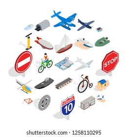 Private flying machine icons set. Isometric set of 25 private flying machine vector icons for web isolated on white background