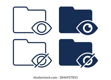 Private Folder Eye Icon. Vector Illustration