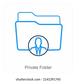 Concepto de icono de privacidad y carpeta privada