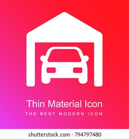 Private Garage red and pink gradient material white icon minimal design