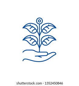 Private garden line icon concept. Private garden flat  vector symbol, sign, outline illustration.