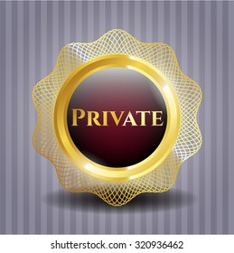 Private gold shiny emblem