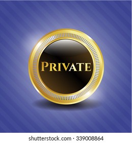 Private gold shiny emblem