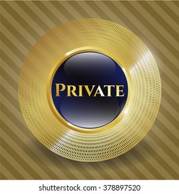 Private gold shiny emblem