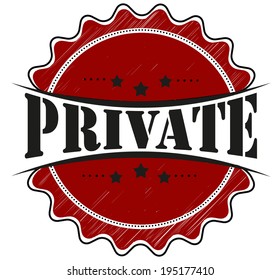 private grunge stamp with on vector illustration