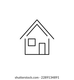Private House Isolated Line Icon. It can be used for websites, stores, banners, fliers. 
