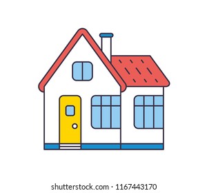 Private house line icon vector isolated