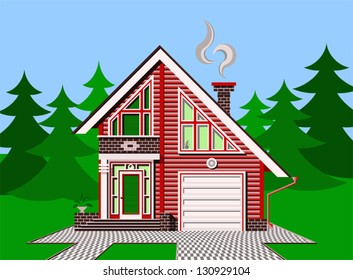 private house surrounded by trees