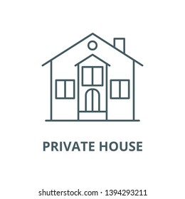 Private house vector line icon, linear concept, outline sign, symbol