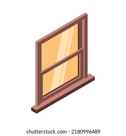 Private interior isometric composition with isolated piece of furniture on blank background vector illustration