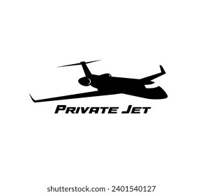 Vector de plantilla de logotipo de avión de reacción privado