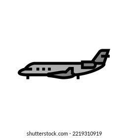 private jet airplane aircraft color icon vector. private jet airplane aircraft sign. isolated symbol illustration