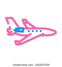 private jet airplane aircraft color icon vector. private jet airplane aircraft sign. isolated symbol illustration
