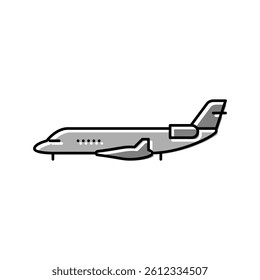 private jet airplane aircraft color icon vector. private jet airplane aircraft sign. isolated symbol illustration
