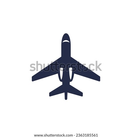 private jet airplane icon on white