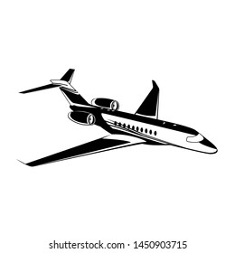 Private jet, airplane icon, vector illustration