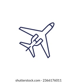 private jet airplane line icon