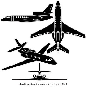 Aparelho vetor de avião a jato privado para corte a laser