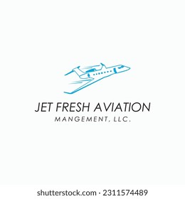 private jet business aviation logo design vector