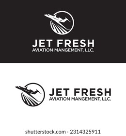 private jet business aviation logo design vector