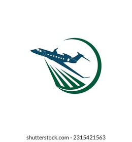 private jet business aviation logo design vector