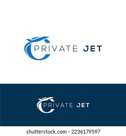 Private Jet Club Aeroplane Logo Template Vector 