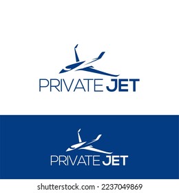 Private Jet Club Aeroplane Logo Template Vector 