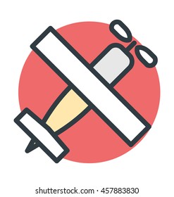 Private Jet Colored Vector Icon