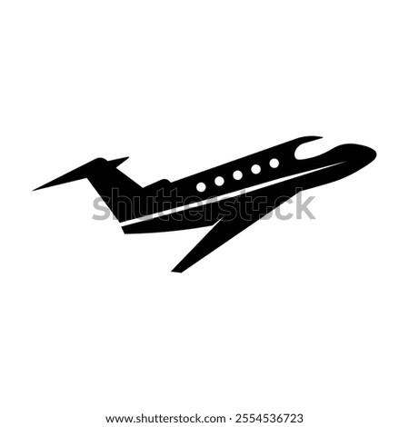 Private jet icon logo design silhouette template isolated