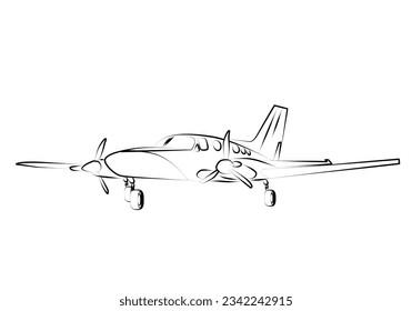 Ilustración vectorial de la línea jet privada