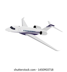 Private jet, side view, vector illustration