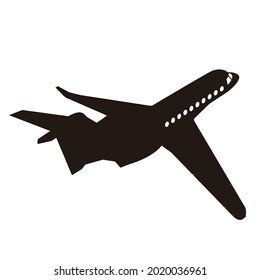 private jet silhouette flying vector design