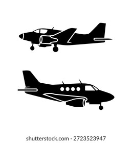 Private Jet und kleine Executive Flugzeug Silhouette Kollektion