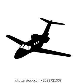 private jet transportation silhouette vector