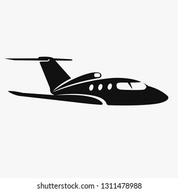 Private jet vector. Business jet illustration. Luxury single engine plane