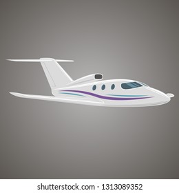 Private jet vector. Business jet illustration. Luxury single engine plane