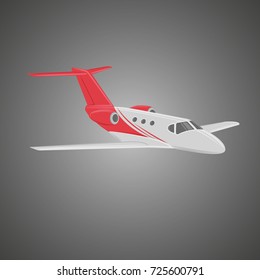 Private Jet Vector. Business Jet Illustration. Luxury Twin Engine Plane