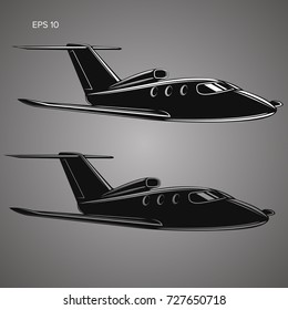 Private jet vector. Business jet illustration. Luxury single engine plane