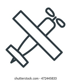 Private Jet Vector Icon 