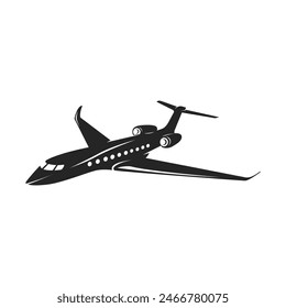 Private jet vector icon. Business jet illustration flat design template 2