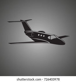 Private Jet Vector Icon. Business Jet Illustration. Luxury Twin Engine Plane