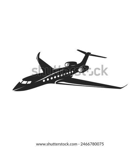 Private jet vector icon. Business jet illustration flat design template 2