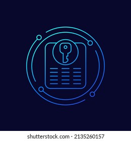 private key for access line icon, vector