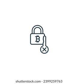 Private key cryptography icon. Monochrome simple sign from blockchain collection. Private key cryptography icon for logo, templates, web design and infographics.