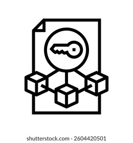 private key decentralized application line icon vector. private key decentralized application sign. isolated contour symbol black illustration