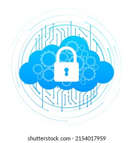 Private key, digital key. Cyber security concept. Futuristic server