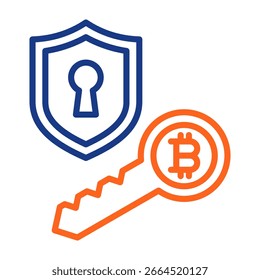 Ilustración vectorial de color de icono de clave privada