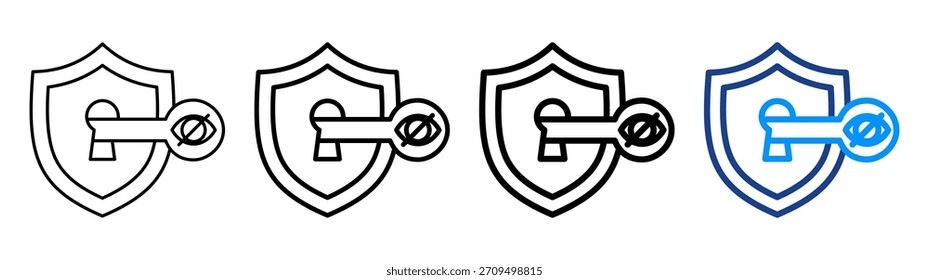 Private Key Icon Different Outline Collection Set
